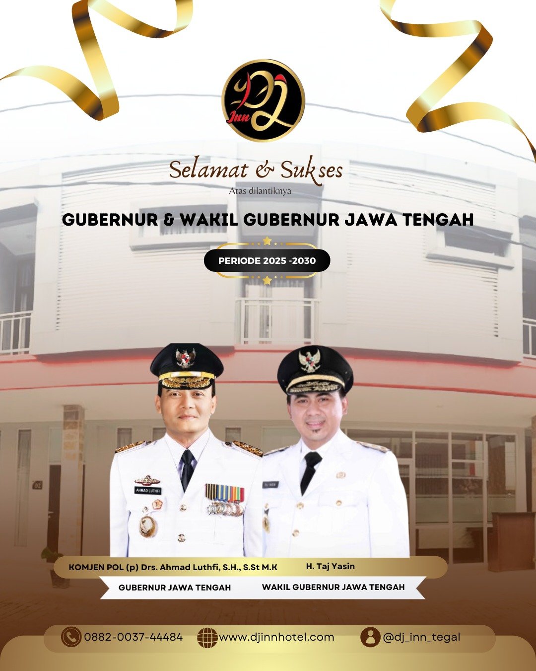 Selamat & Sukses Atas dilantiknya Gubernur & Wakil Gubernur Jawa Tengah